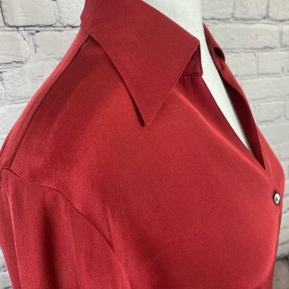 Talbots Button Down Silk Blouse EUC - image 4